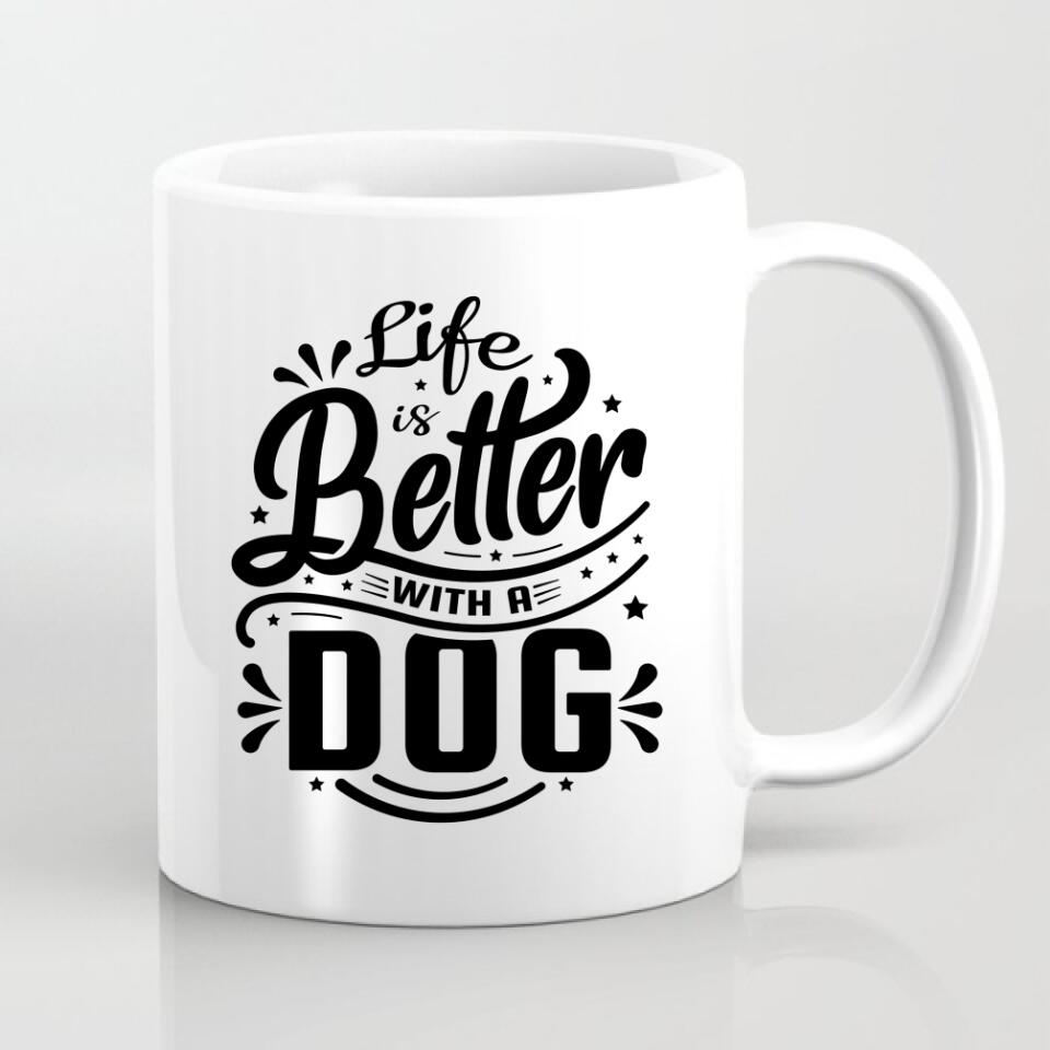 Personalisierbare Tasse - Junge/Mädchen mit Hund auf Arm