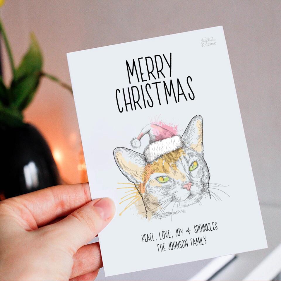 <tc>Your cat with santa hat - Customizable Postcard</tc>