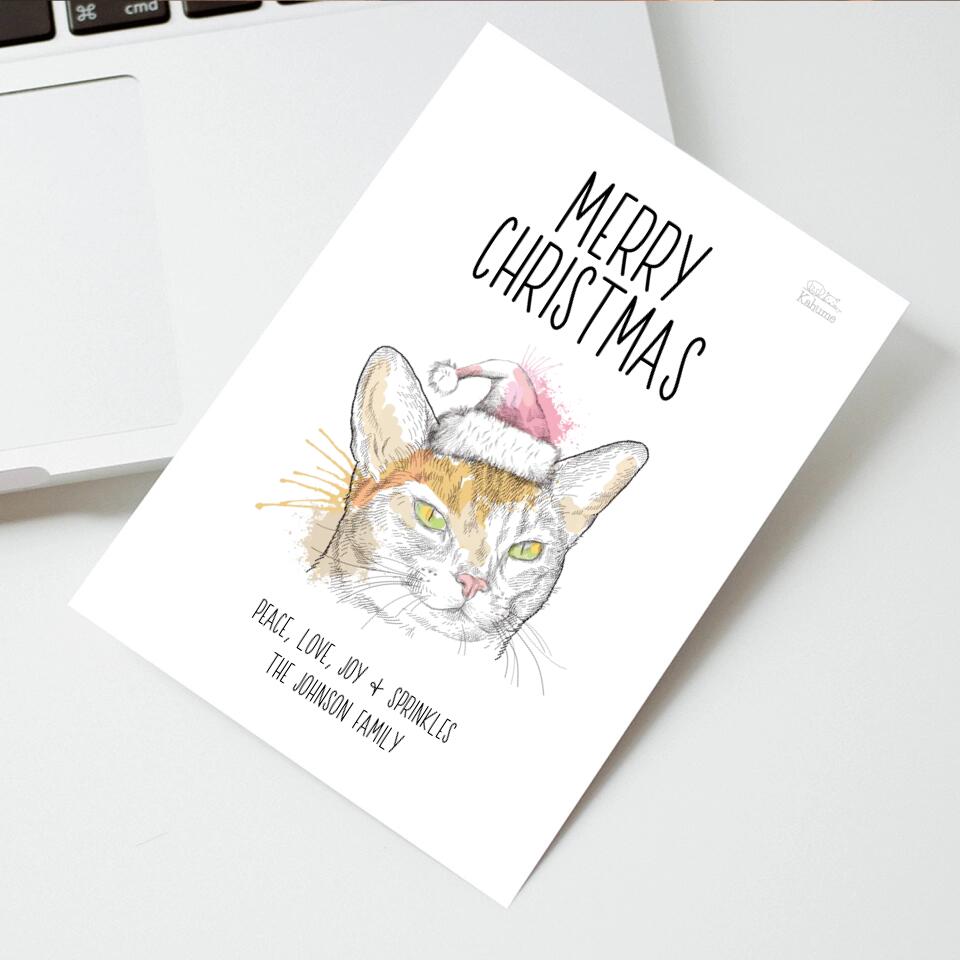 <tc>Your cat with santa hat - Customizable Postcard</tc>