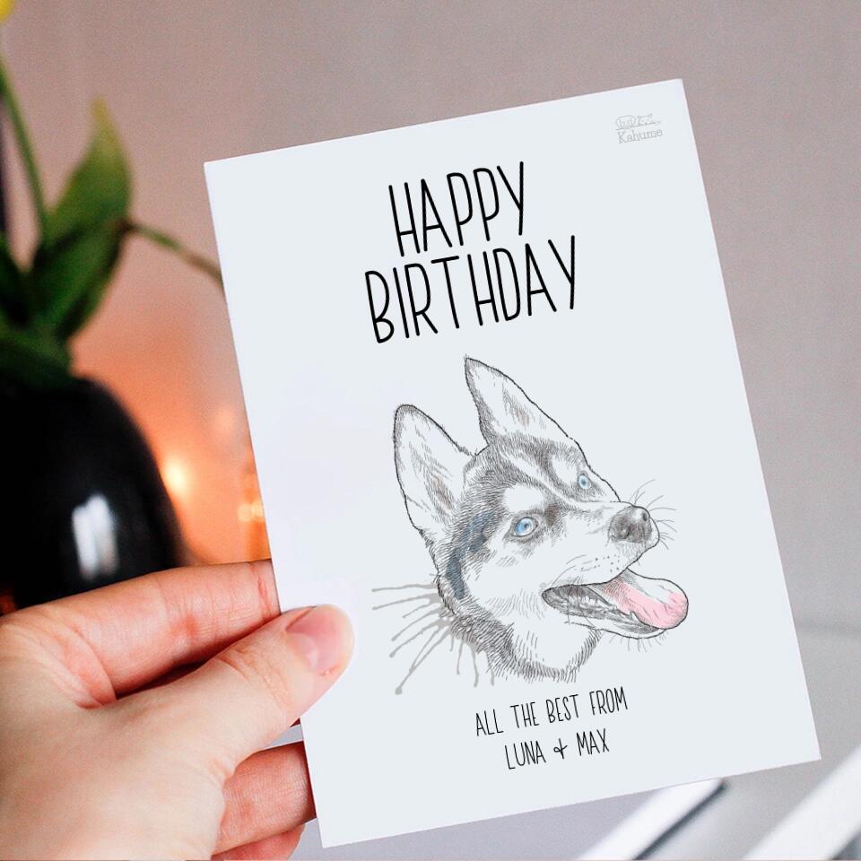 <tc>Happy Birthday Postcard with you dog - Customizable</tc>